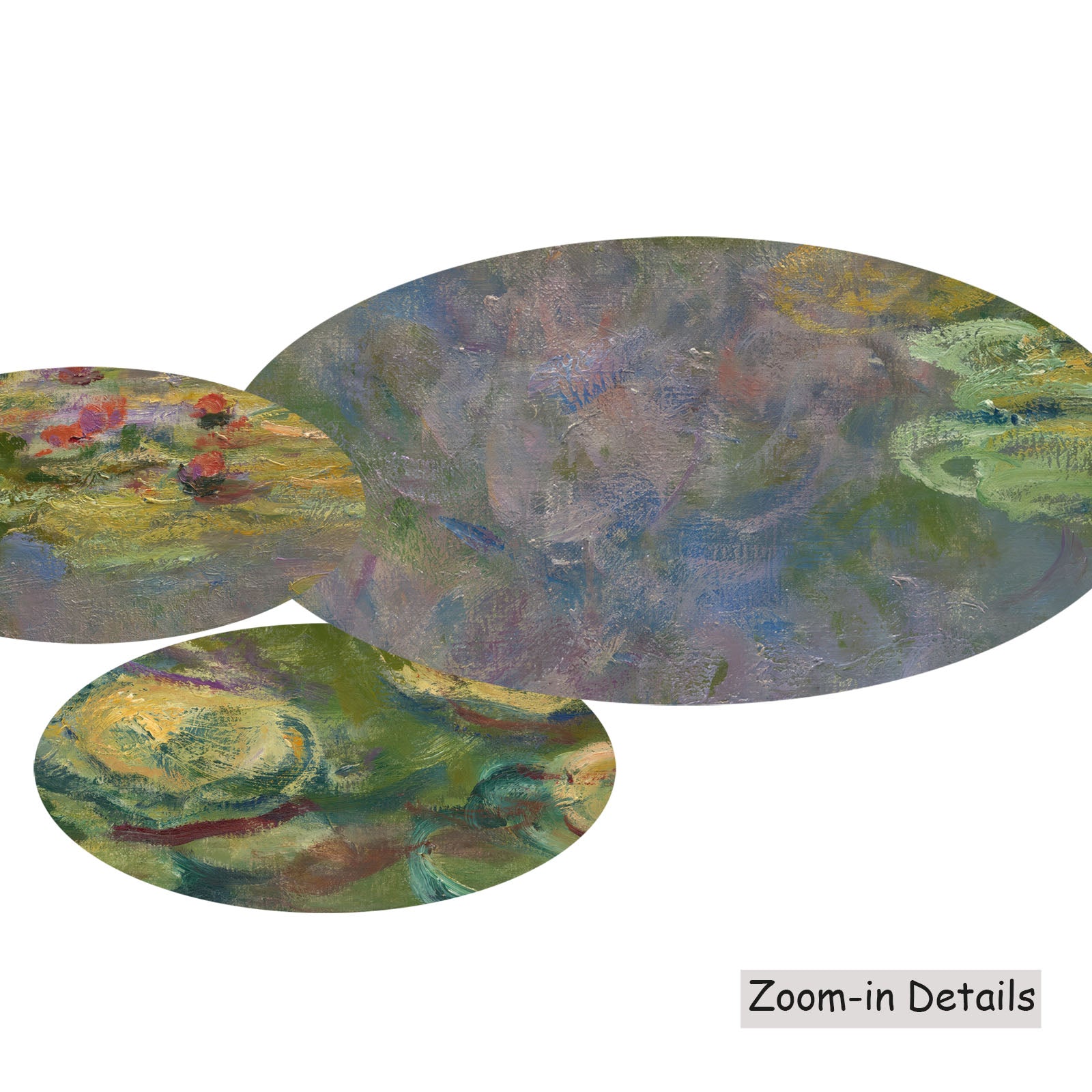 Water Lilies (Wide Panorama) canvas — close-up detail of the framed canvas print