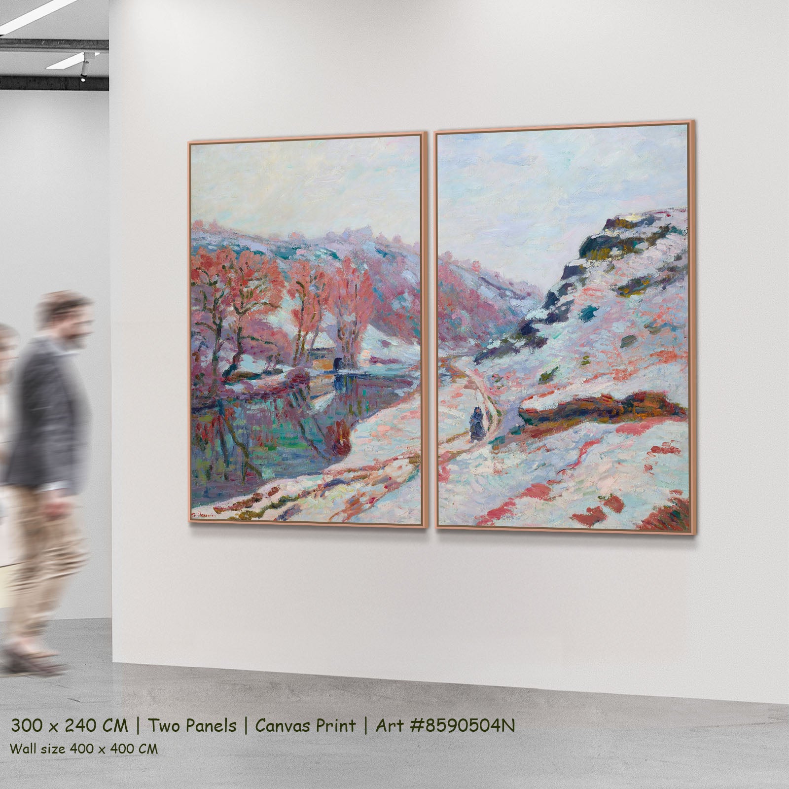 La Vallée de la Sédelle sous by Armand Guillaumin as a large two-panel blue and pink Impressionist canvas set