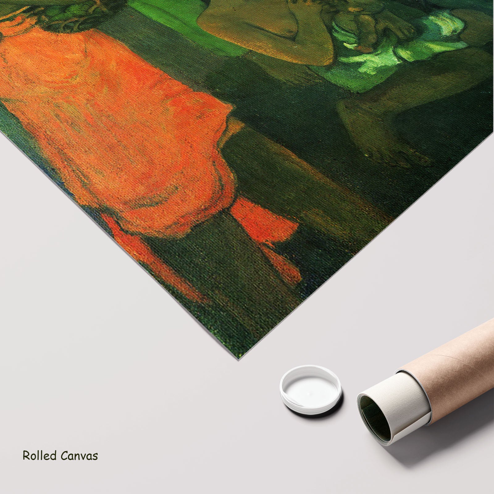 Maternity by Paul Gauguin as a large rolled green and orange Impressionist canvas print