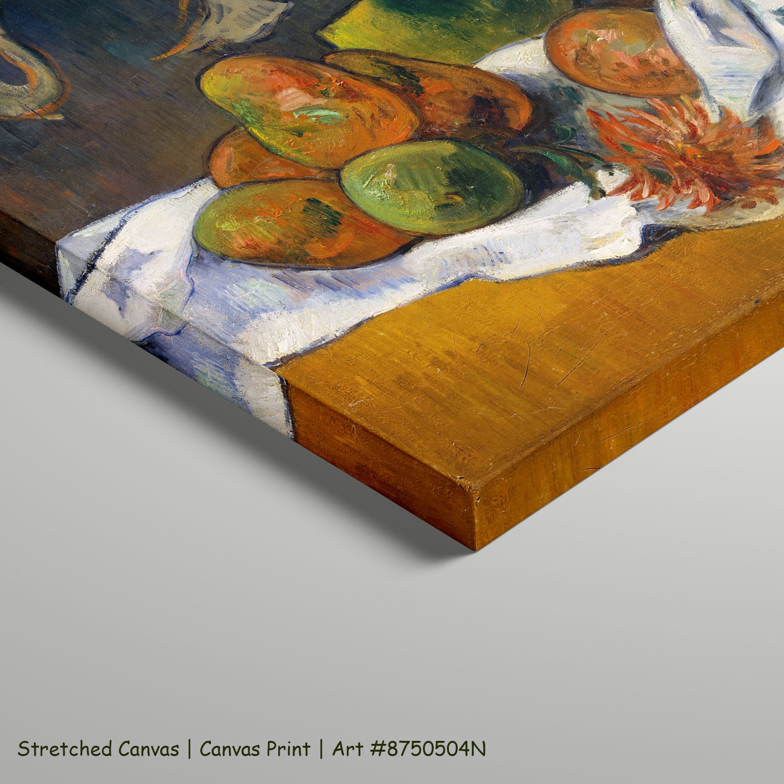 Still Life with Mangoes and a by Paul Gauguin as a large stretched orange and gold Impressionist canvas print