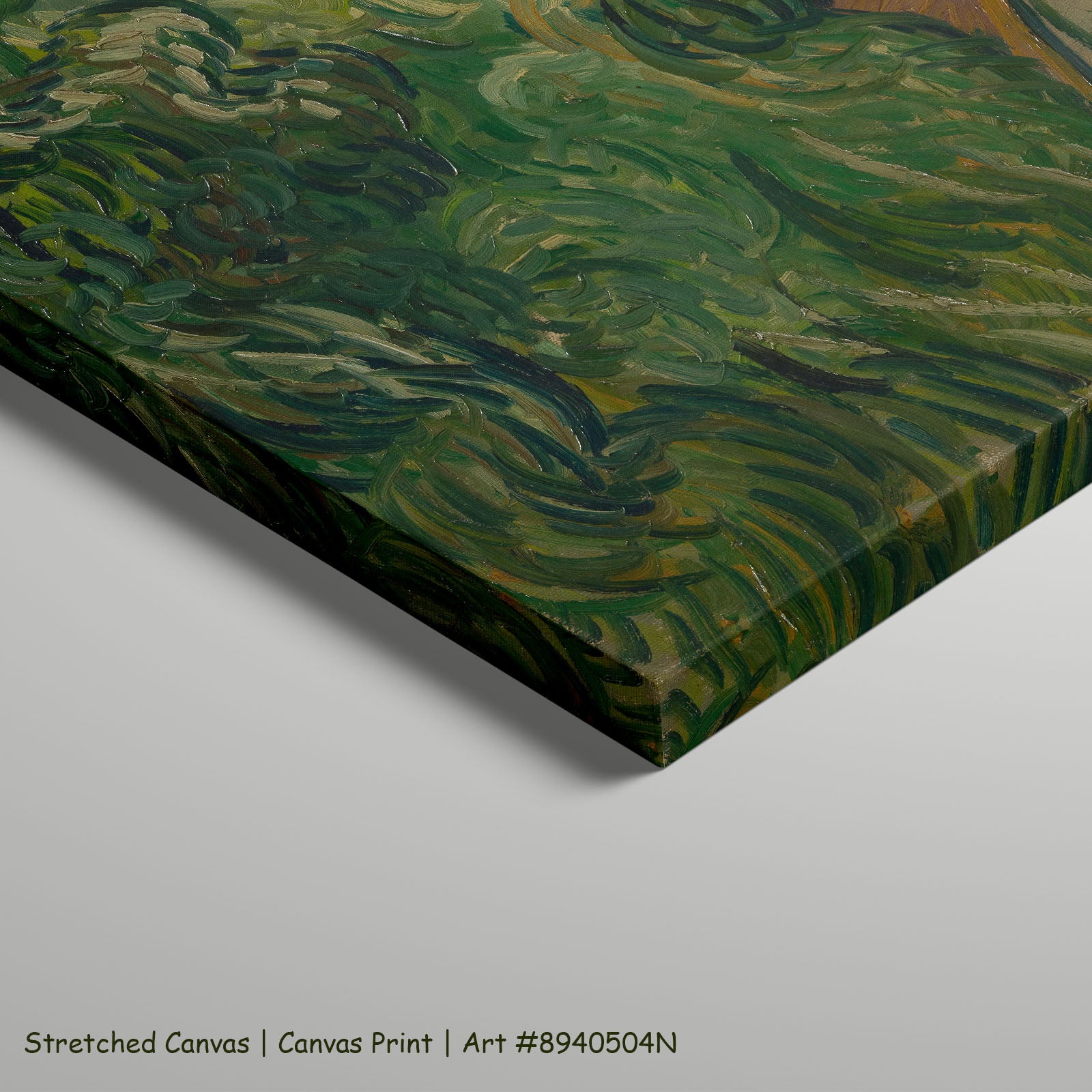 Entrance to a Quarry by Vincent van Gogh as a large stretched green and brown Impressionist canvas print