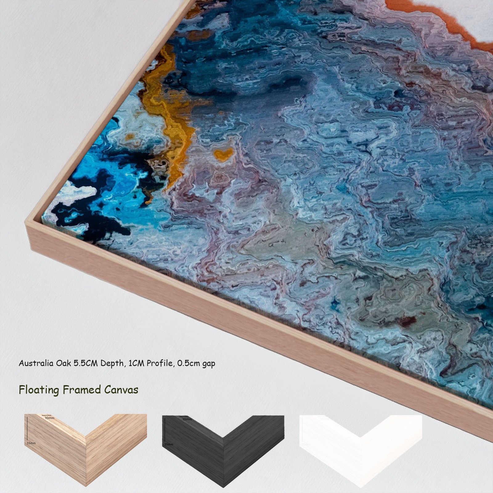 913N — floating frames mockup, large canvas print