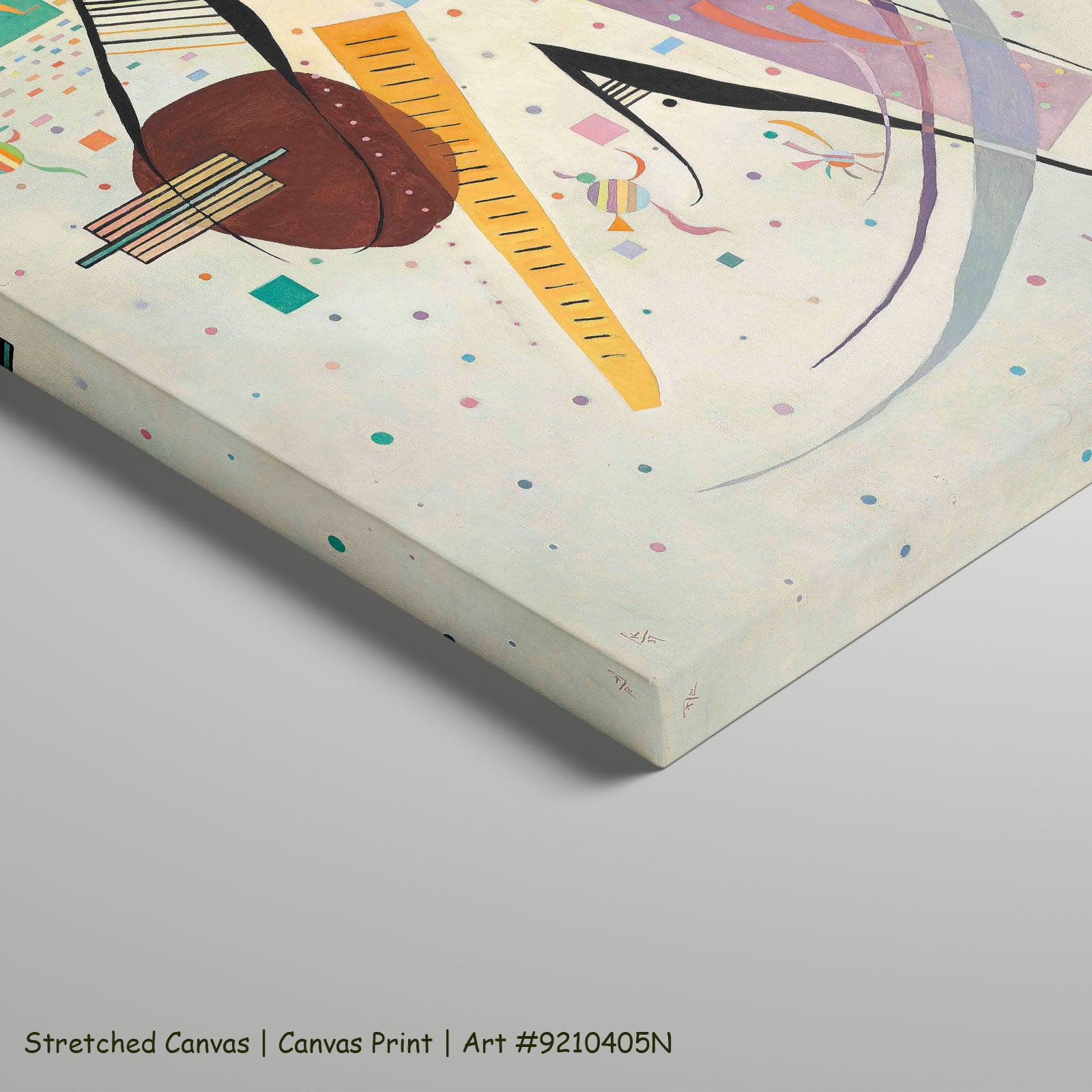 Composition with Little Figures by Wassily Kandinsky as a large stretched brown and orange Abstract canvas print