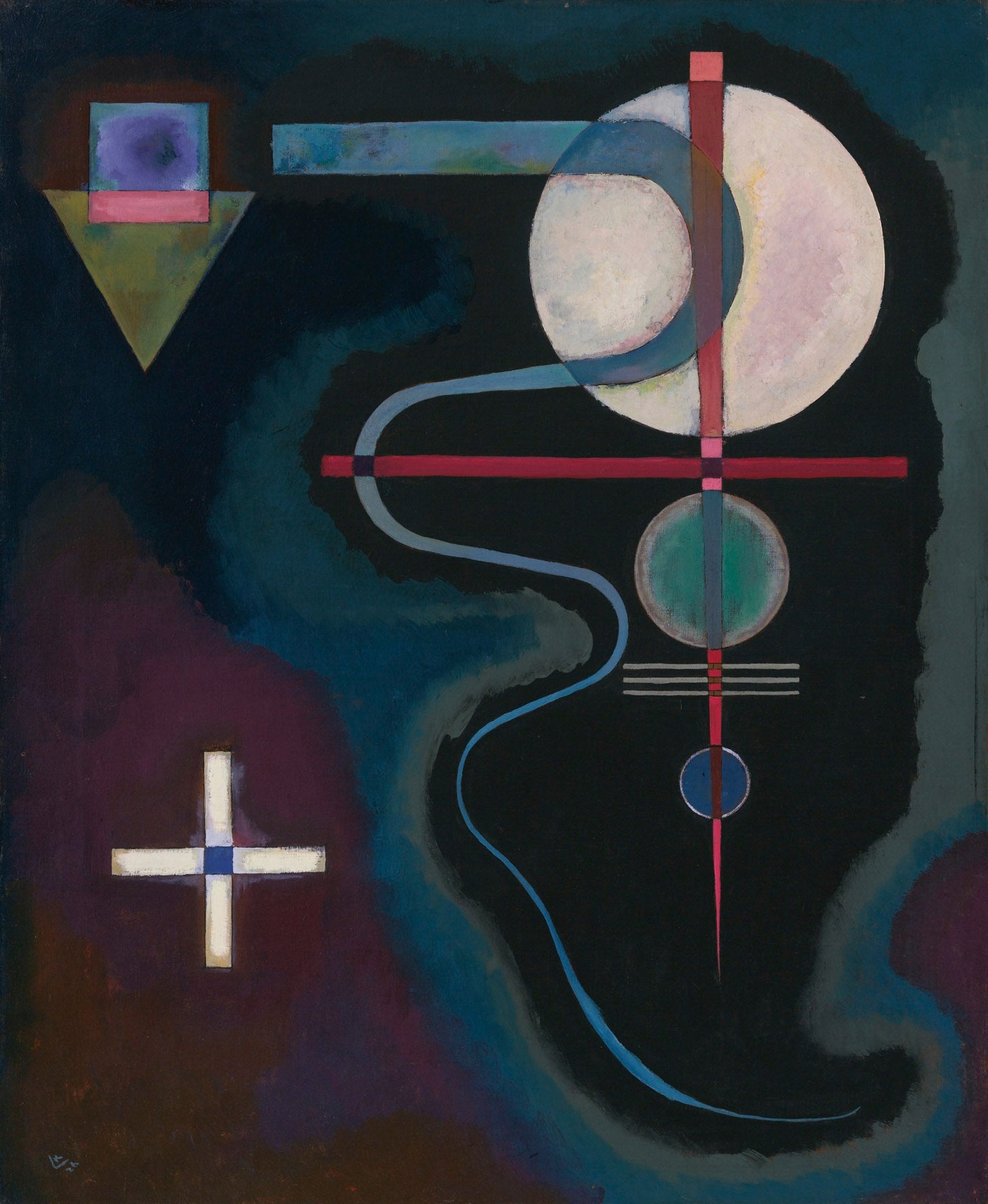 Large blue and black Modern Abstract canvas print of White Cross by Wassily Kandinsky