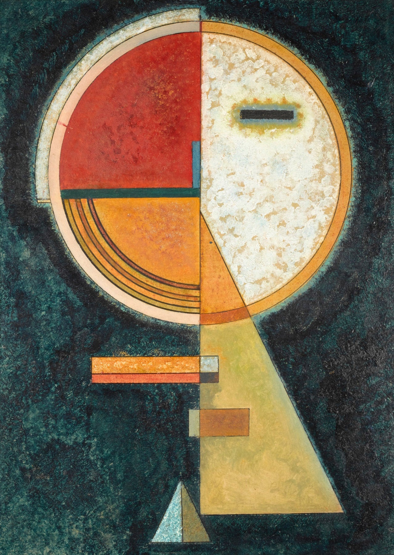 Large green and red Abstract canvas print of Unstable Compensation by Wassily Kandinsky