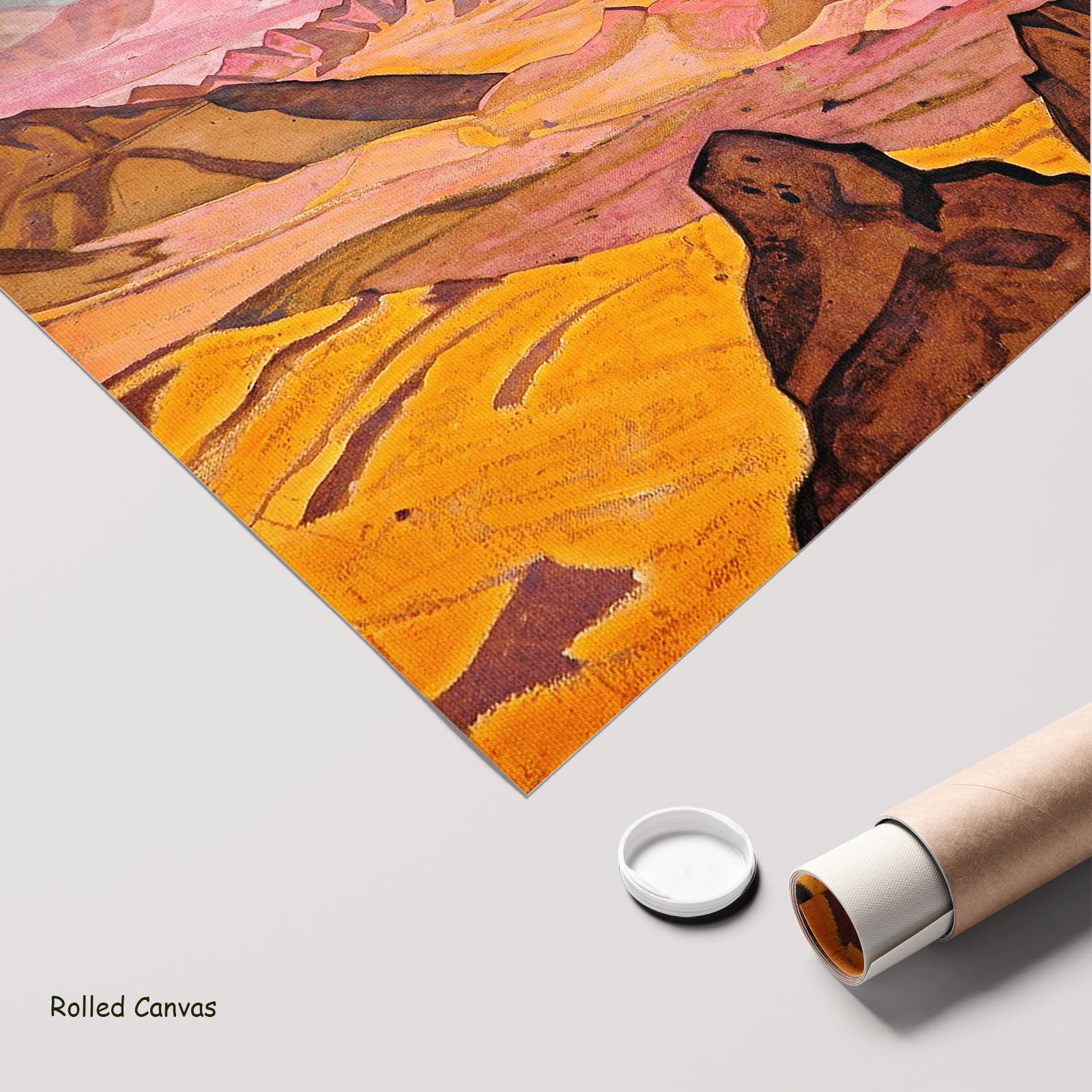 Mohammed the Prophet by Nicholas Roerich as a large rolled pink and orange Symbolist canvas print