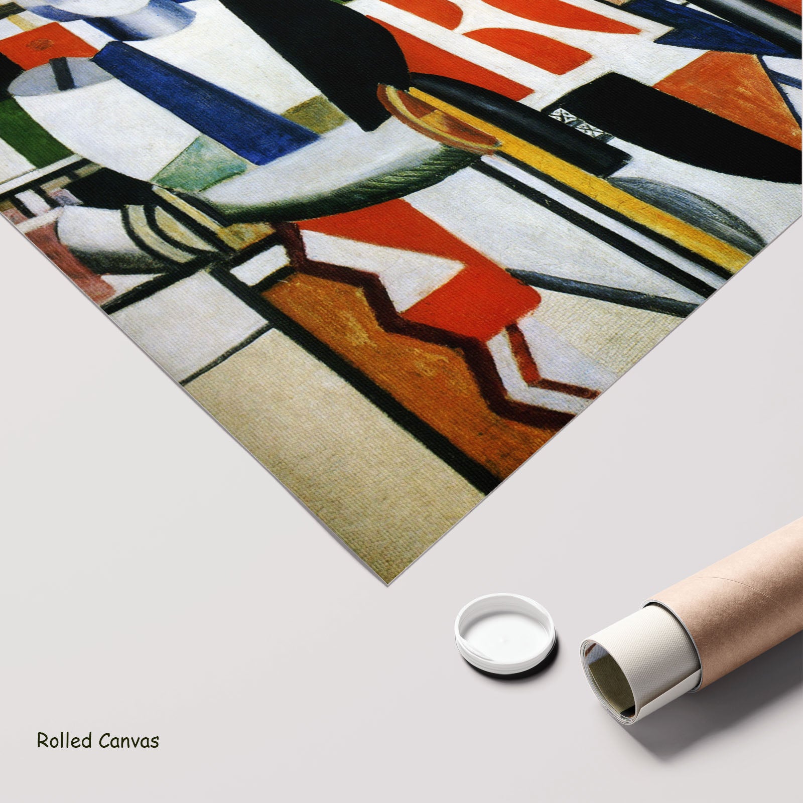 Men in the City by Fernand Léger as a large rolled orange and white Cubist Abstract canvas print