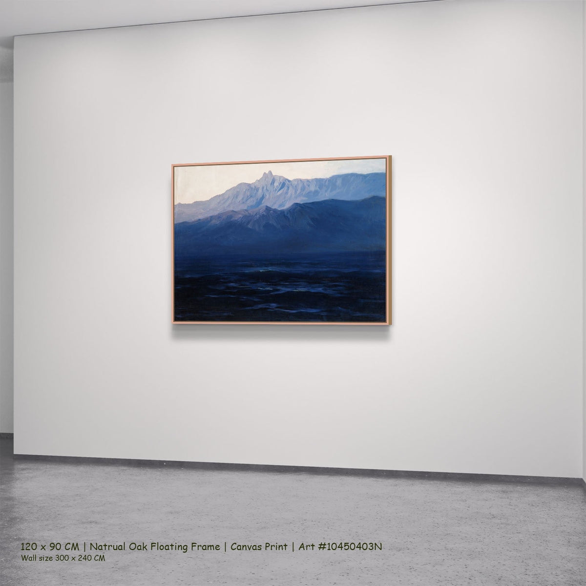 Ai-Petri. Crimea by Arkhip Kuindzhi in a natural oak floating frame, large blue and grey Landscape canvas