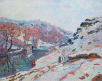 Large blue and pink Impressionist canvas print of La Vallée de la Sédelle sous by Armand Guillaumin