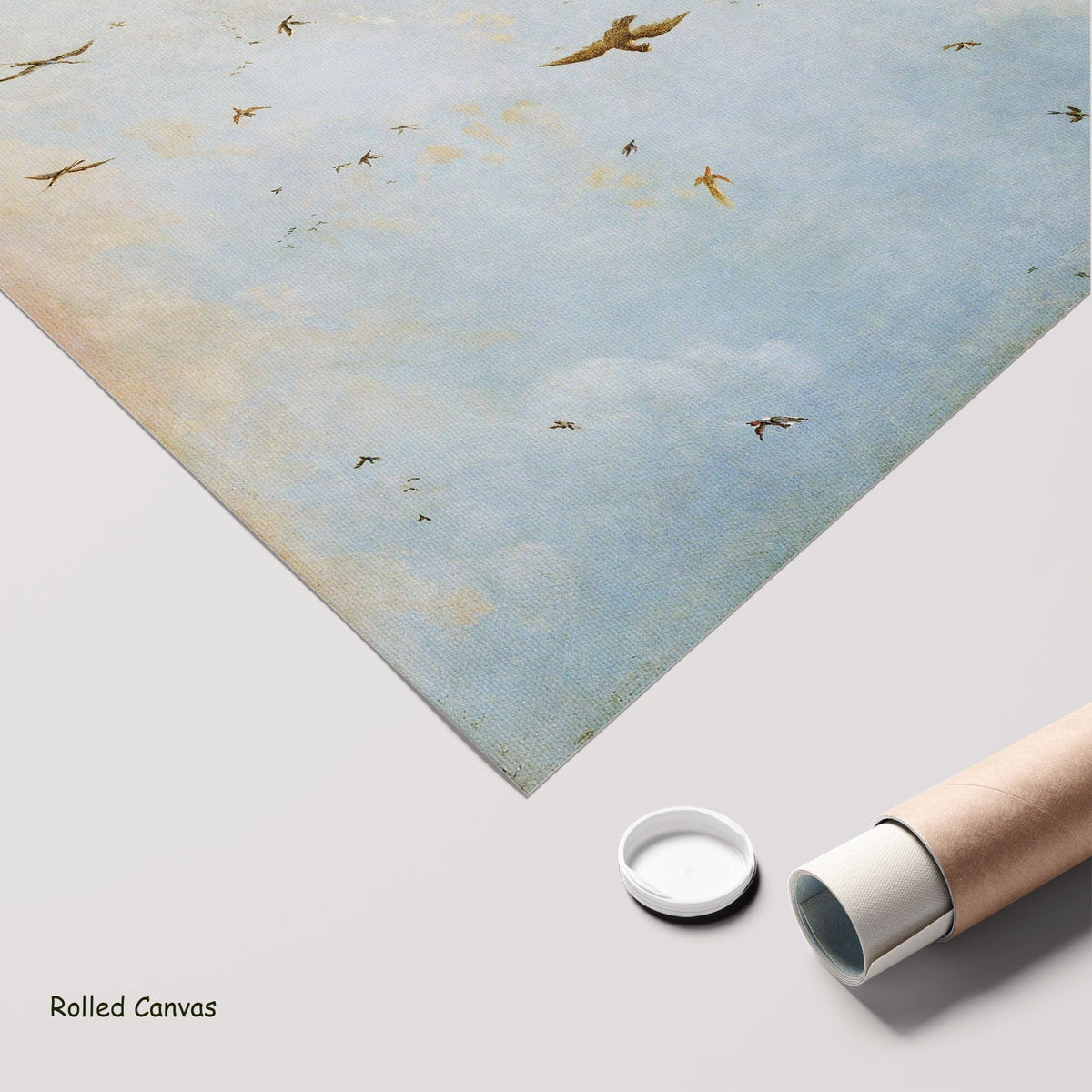 attributed to Nicolaes Piemont, Cloudy Sky with Birds — rolled canvas 6