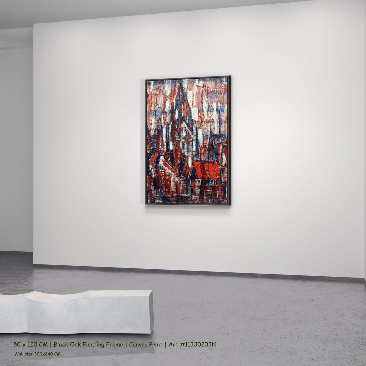 The Collegiate Church of St. Patrocli by Christian Rohlfs in a black oak floating frame, large red and blue Expressionist can