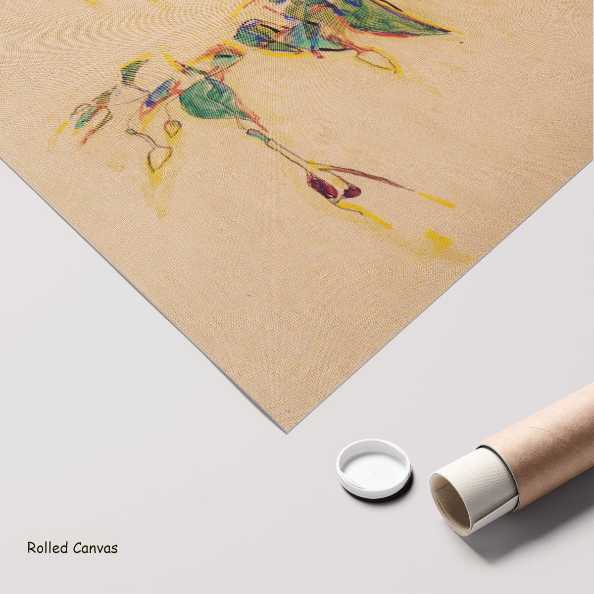 Sonnenbaum by Egon Schiele as a large rolled green and gold Expressionist Abstract canvas print