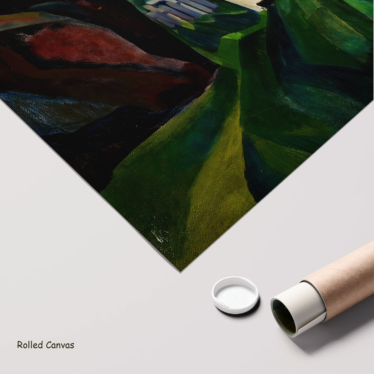 The Indian Church by Emily Carr as a large rolled green and white Landscape canvas print