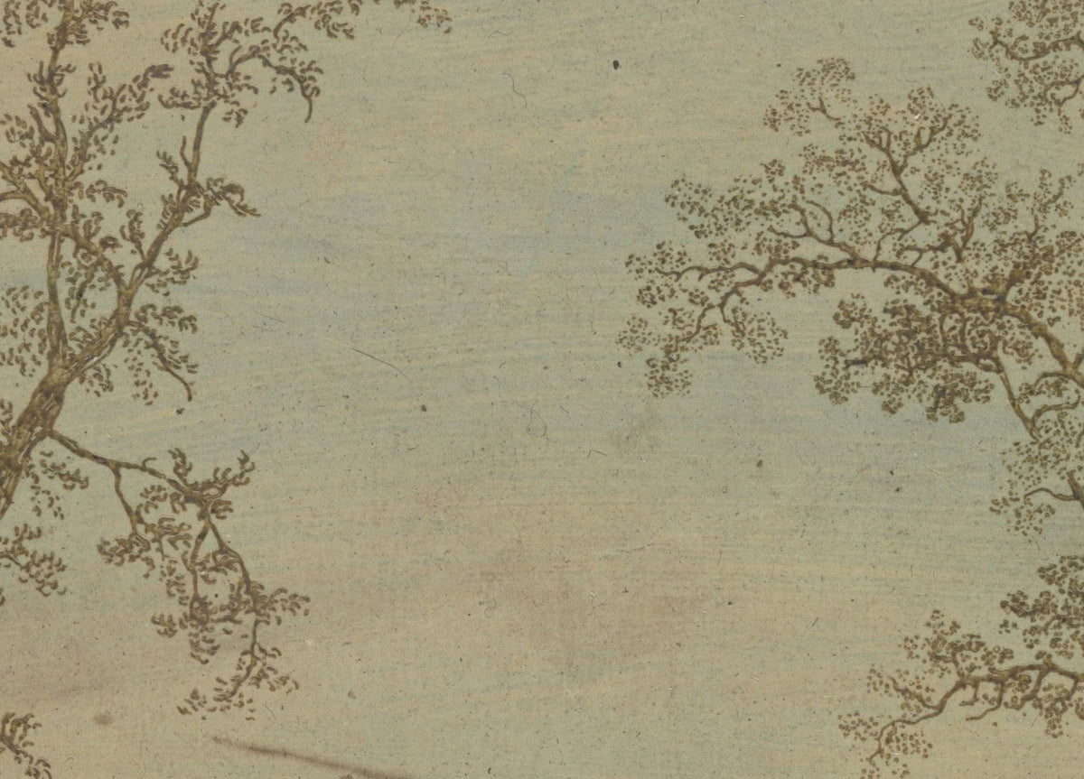 Hercules Segers — Two Trees: An Alder and an Ash canvas — close-up detail of the framed canvas print