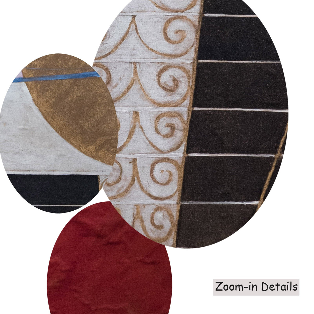 Hilma af Klint, Altarpiece 2 — Close-up detail of the brushwork on Altarpiece, No. 2, Group X, a large red and black…