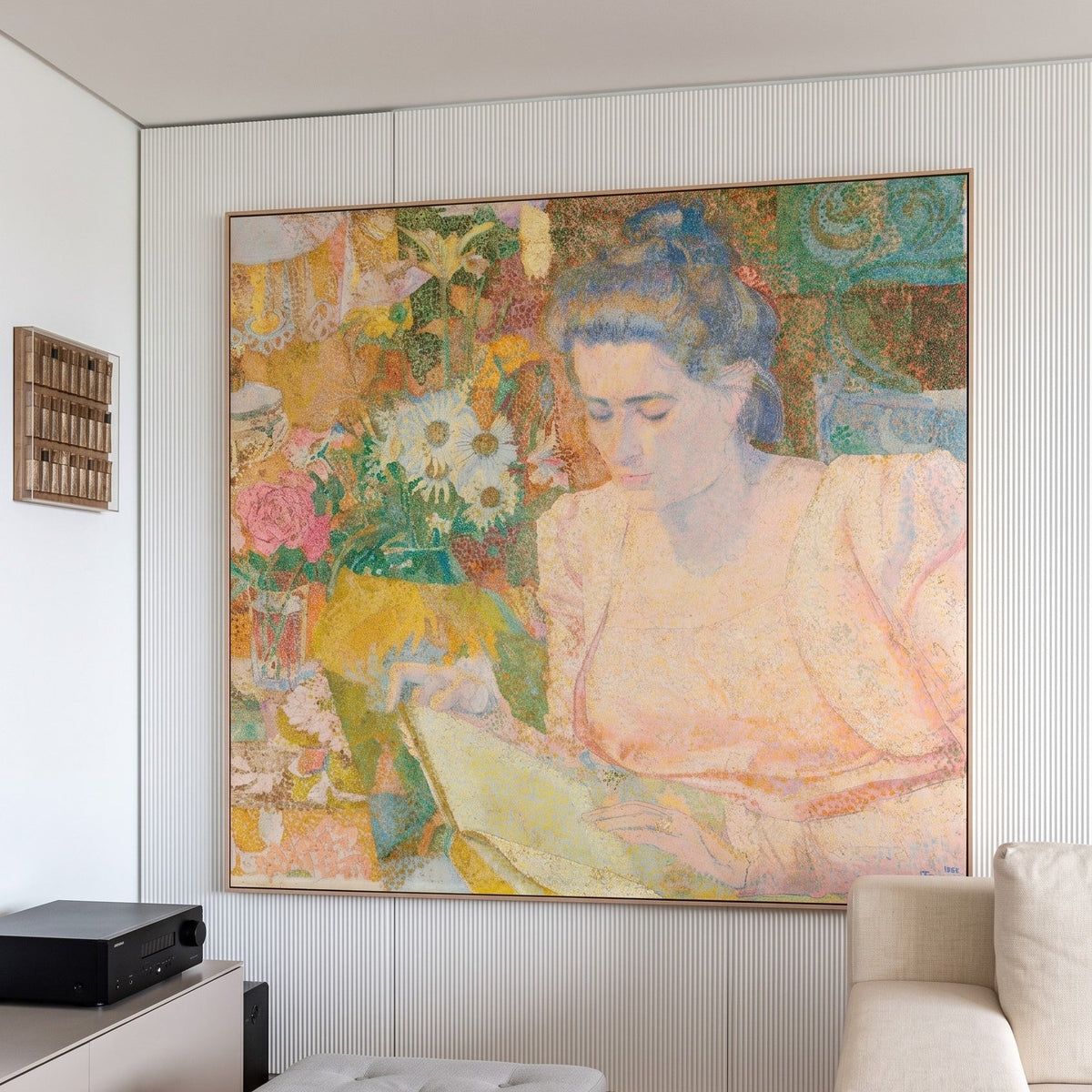 Jan Toorop | Large Yellow White Symbolist Canvas Wall Art | Marie Jeanette de Lange — room photo 2
