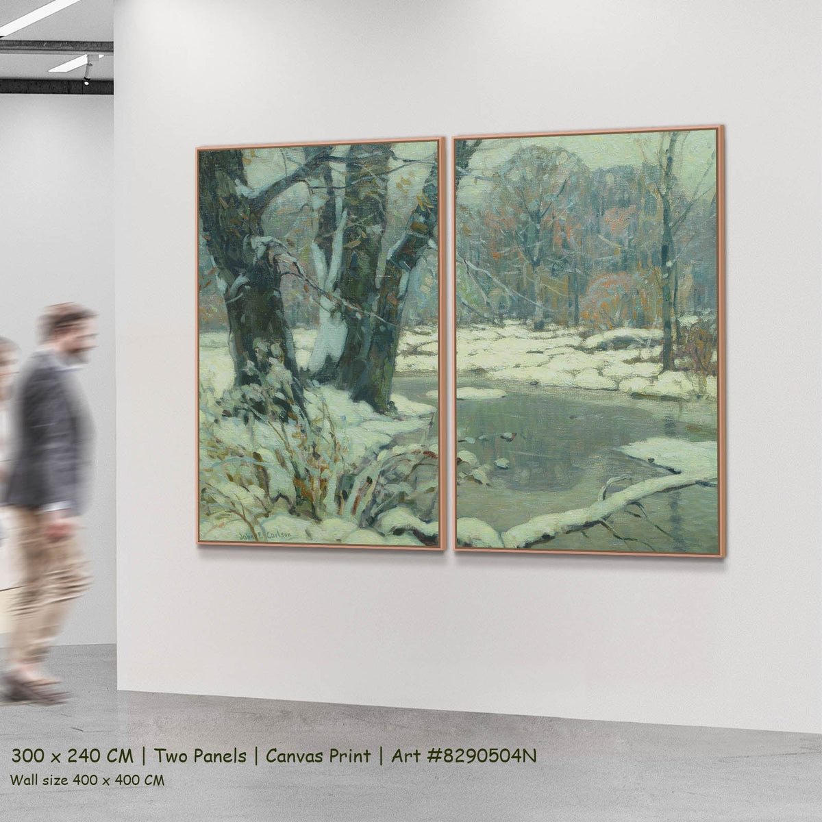 John F. Carlson — Silvered Brook Landscape two-panel canvas wall art set, 300 × 240 cm