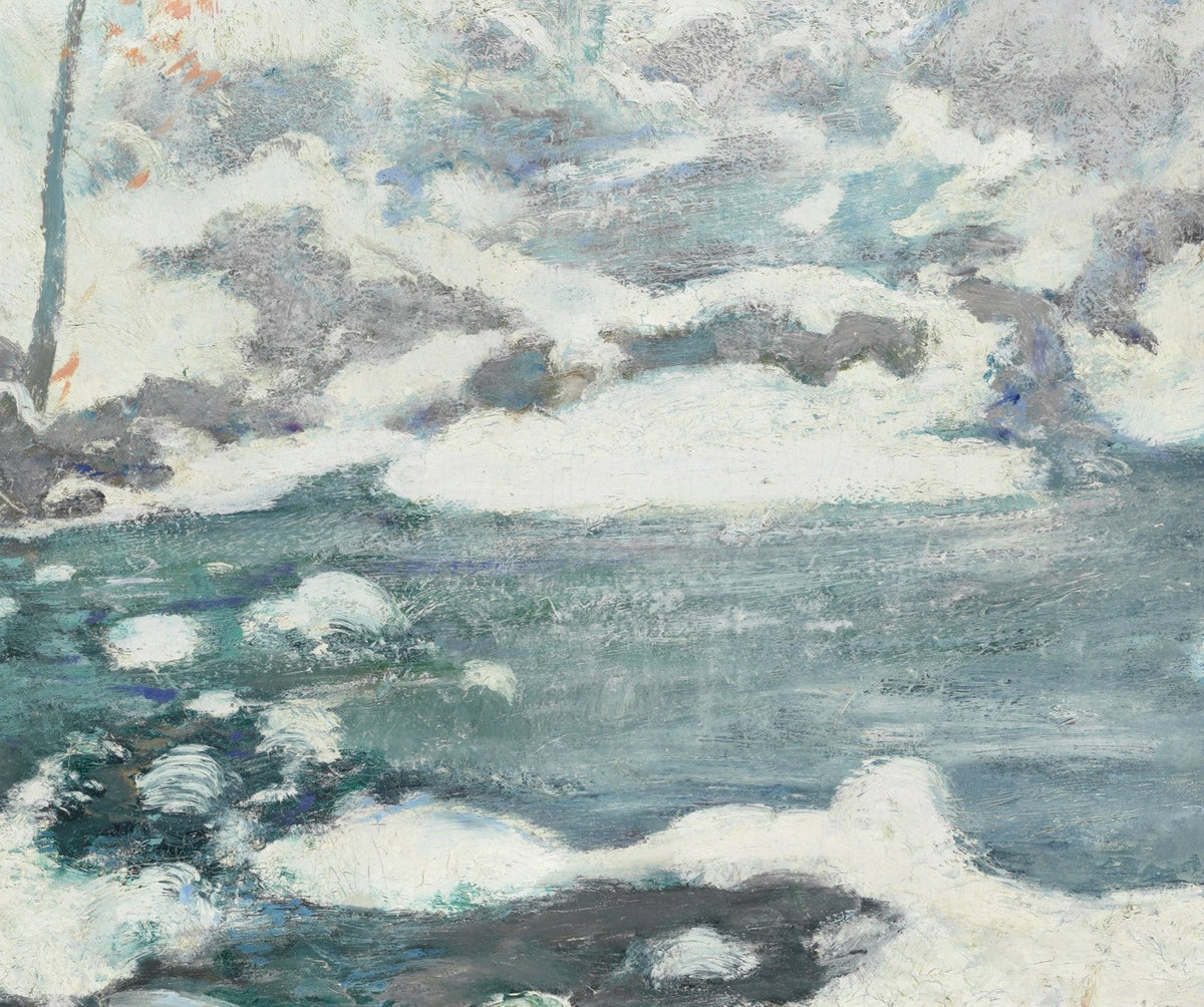 John Henry Twachtman — Icebound canvas — close-up detail of the framed canvas print