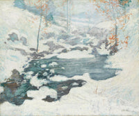 Icebound — Large Winter Landscape canvas wall art by John Henry Twachtman