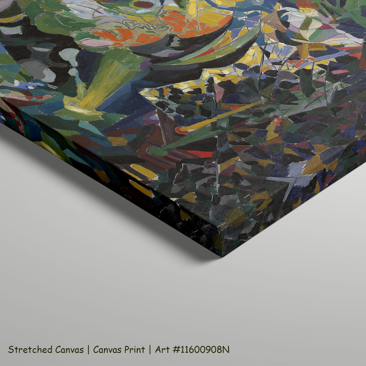 Battle of Lights, Coney Island, Mardi by Joseph Stella as a large stretched blue and green Futurist canvas print