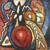 Large red and orange Expressionist Abstract canvas print of Movement by Marsden Hartley