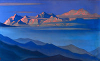 Large blue and pink Himalayan Mountain canvas print of Kanchenjunga by Nicholas Roerich
