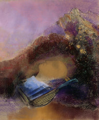Large purple and brown Symbolist canvas print of Orpheus by Odilon Redon