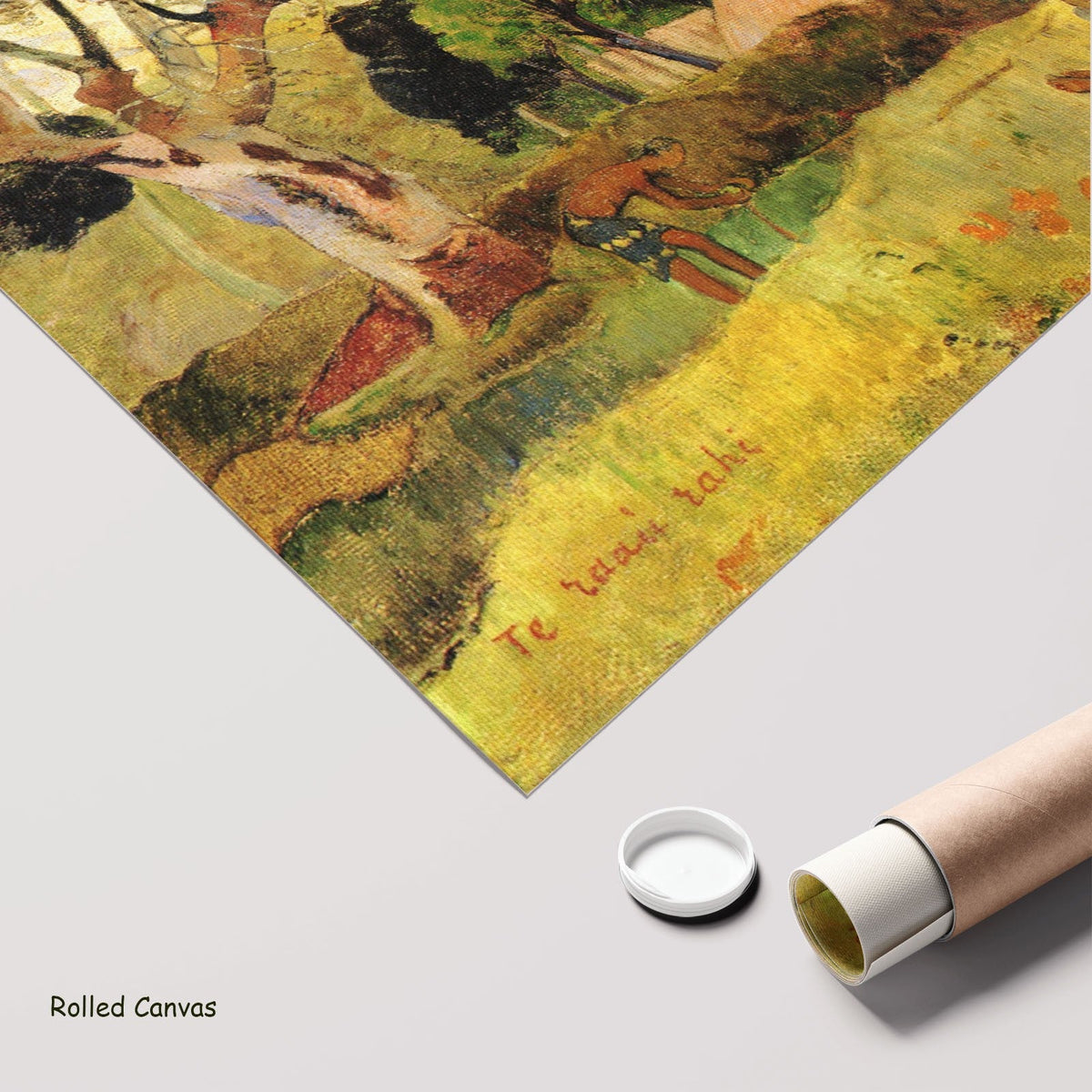 Te raau rahi by Paul Gauguin as a large rolled yellow and green Symbolist canvas print