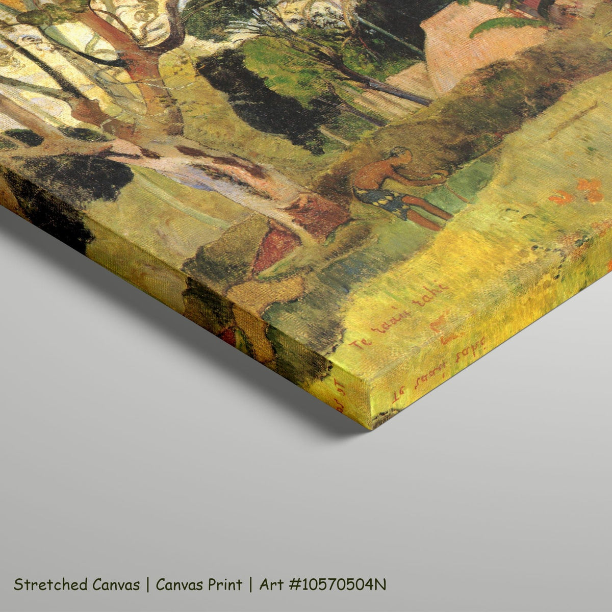Te raau rahi by Paul Gauguin as a large stretched yellow and green Symbolist canvas print