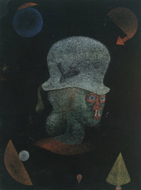 Large green and black Abstract canvas print of Astrological Fantasy Portrait by Paul Klee