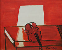 Large red and white Fauvist canvas print of Le Violon rouge by Raoul Dufy