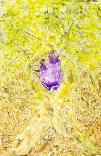 Breath of Heart — yellow purple gold Large Abstract canvas wall art by Summer Jiang