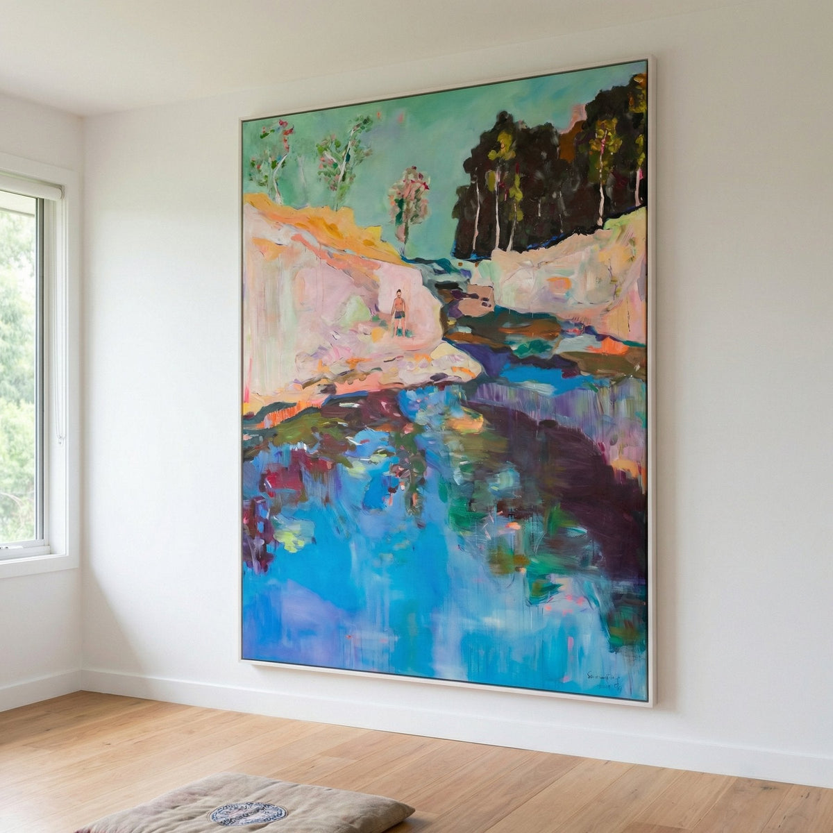 Find a Way Abstract canvas wall art framed and hung on a wall, 120 × 160 cm, by Summer Jiang