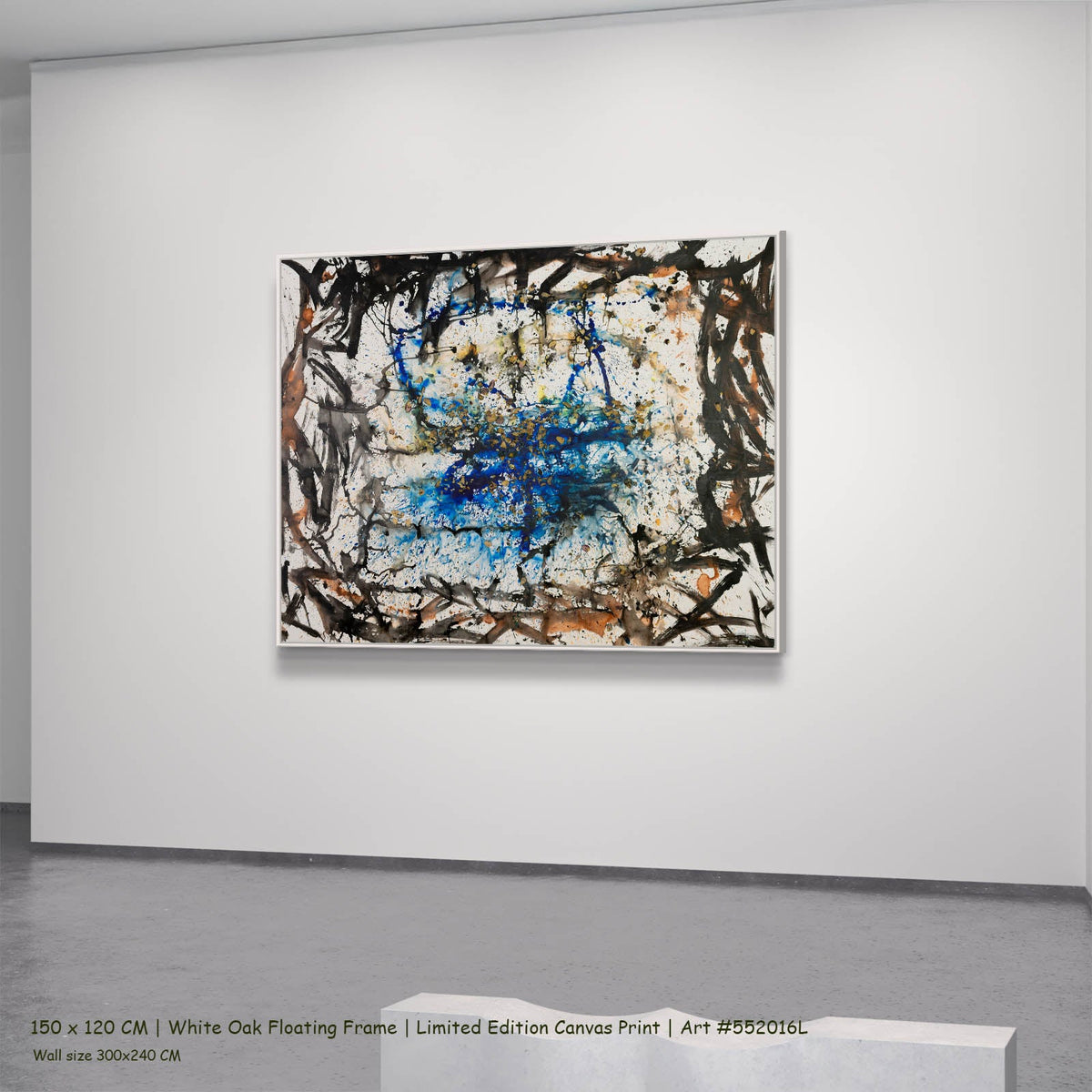 Summer Jiang — In Tragedy Life Is Beautiful Contemporary canvas wall art in a white oak floating frame, 150 × 120 cm