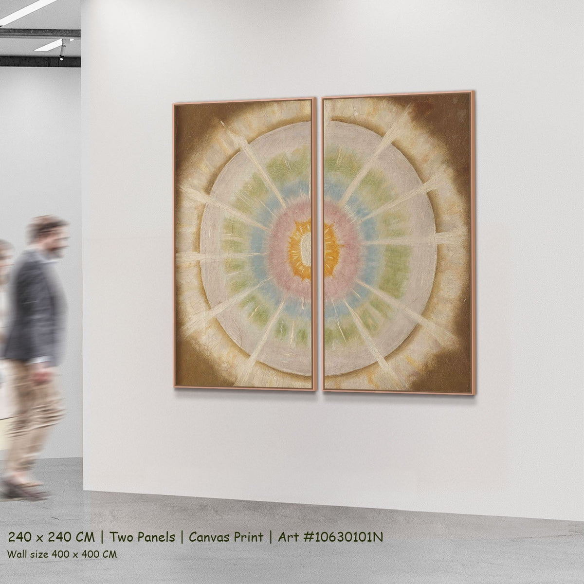Het oorzakelijke lichaam van den adept by Theo van Doesburg as a large two-panel gold and brown Symbolist canvas set