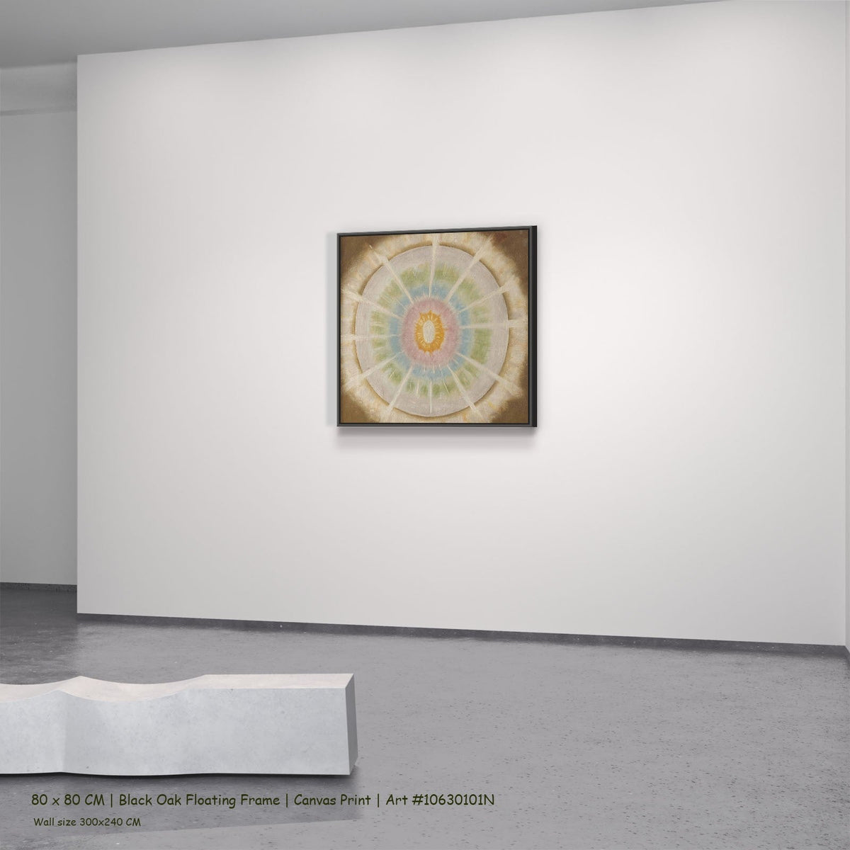 Het oorzakelijke lichaam van den adept by Theo van Doesburg in a black oak floating frame, large gold and brown Symbolist can