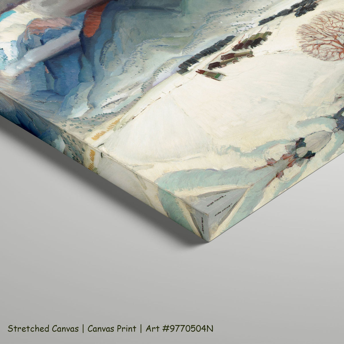 Winter Funeral by Victor Higgins as a large stretched blue and grey Landscape canvas print