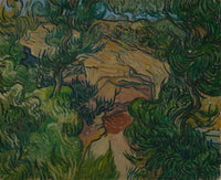 Large green and brown Impressionist canvas print of Entrance to a Quarry by Vincent van Gogh