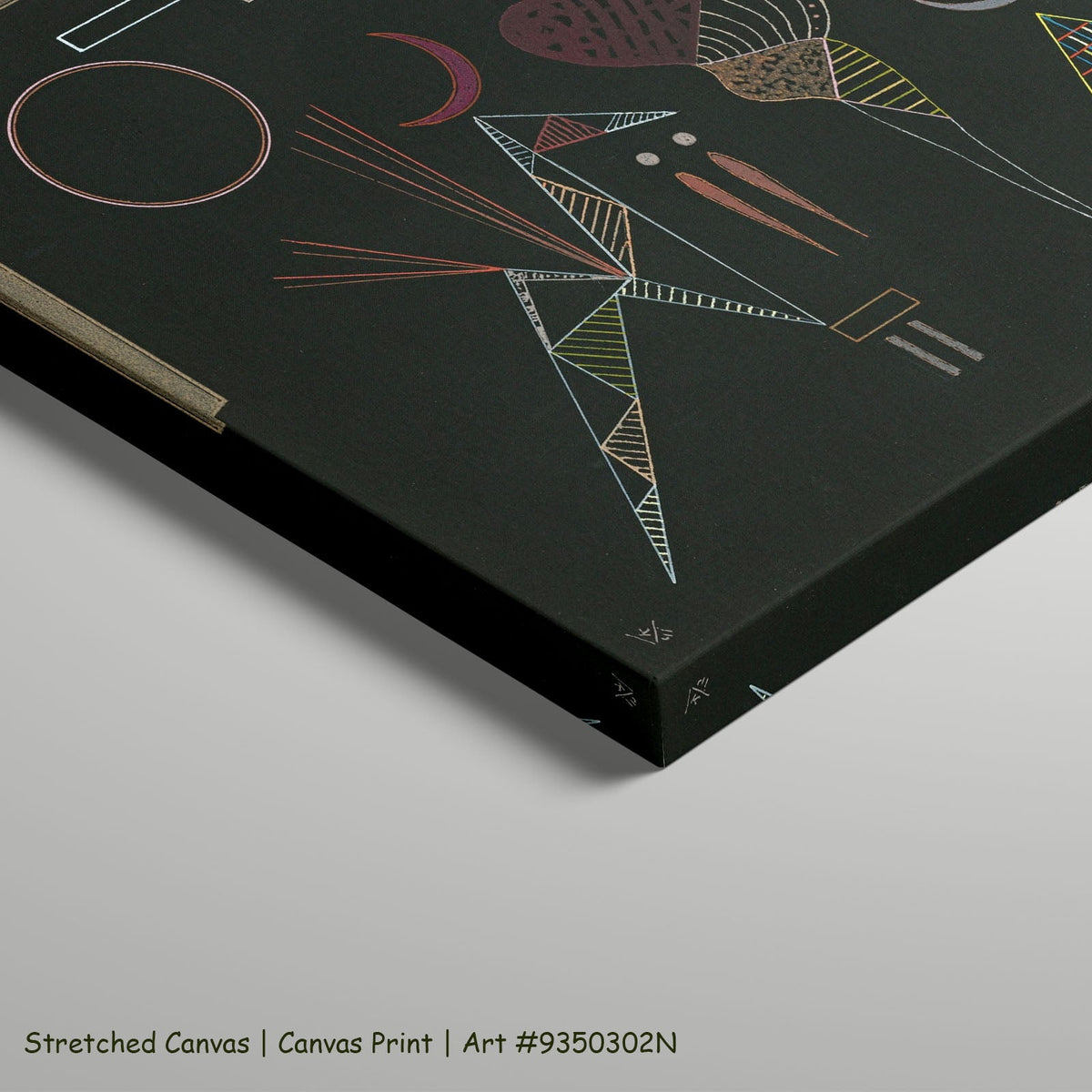 Abstract Composition on Black by Wassily Kandinsky as a large stretched brown and black Colourful Abstract canvas print