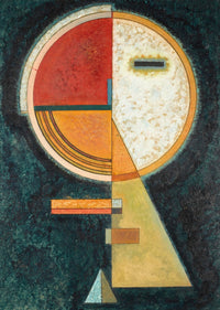 Large green and red Abstract canvas print of Unstable Compensation by Wassily Kandinsky