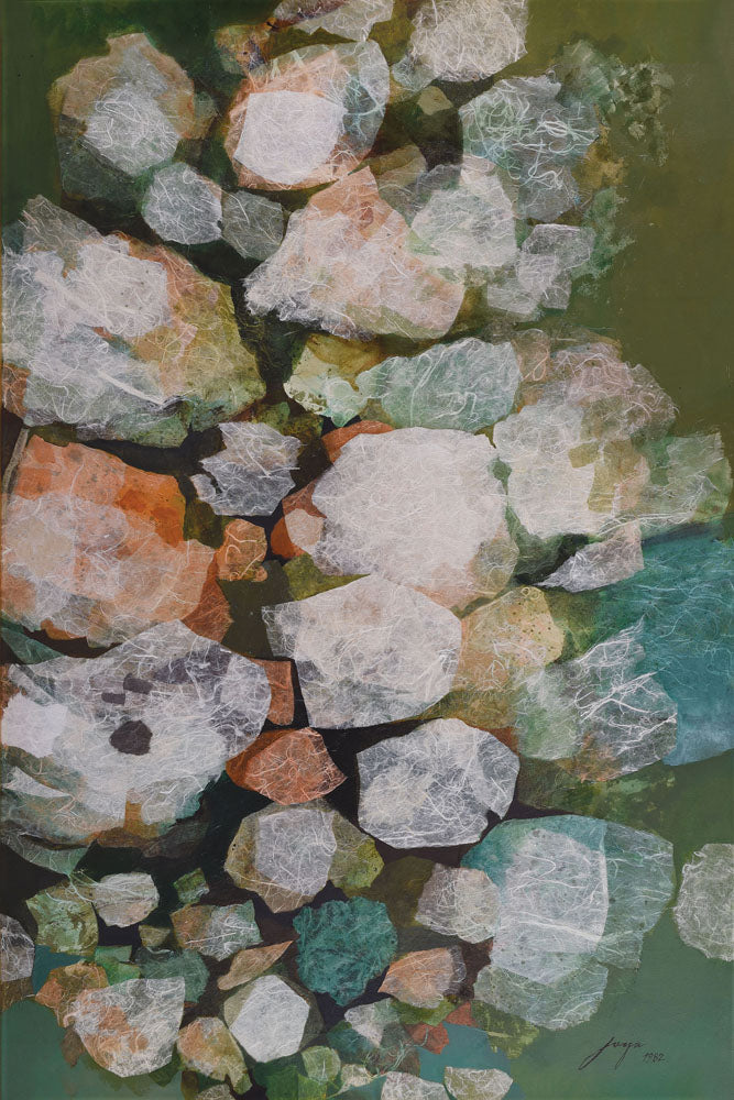 Green Stone — Oversized Contemporary canvas wall art
