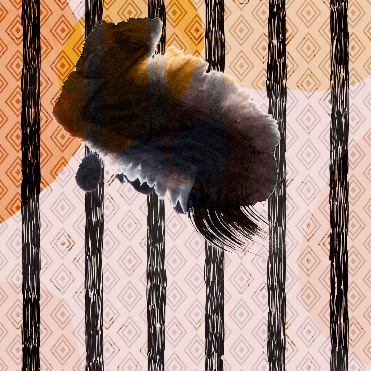 Uncontainable Rabbit — Large Abstract canvas wall art