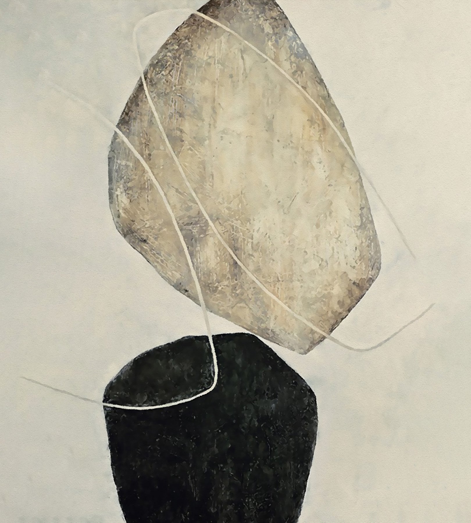 Stone Balance Black & White Abstract canvas wall art (view 5)