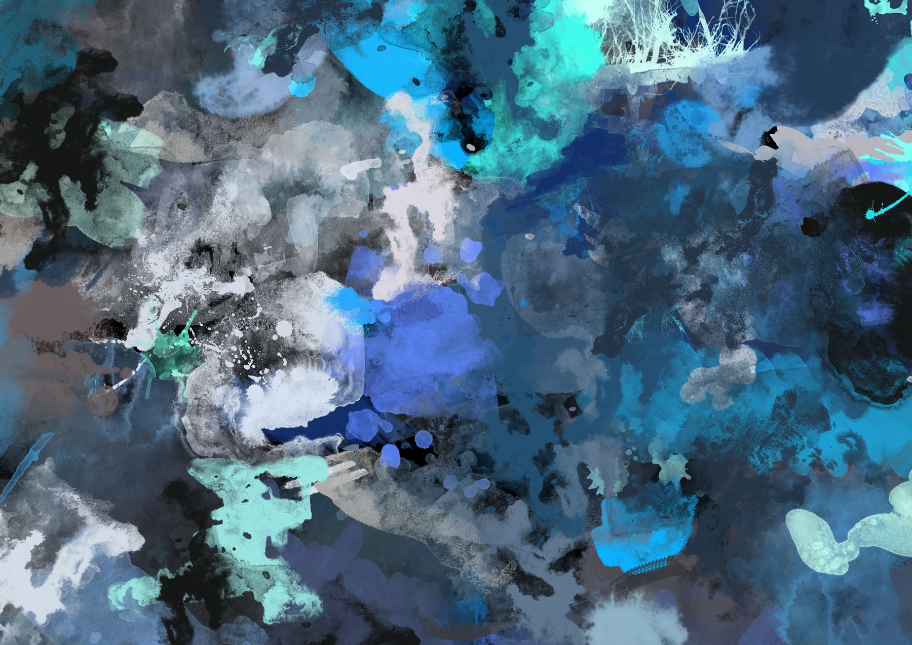 Blue World — Large Scale Abstract canvas wall art