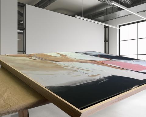 380gsm linen canvas with oak floating frame — sizes 80 to 300 cm