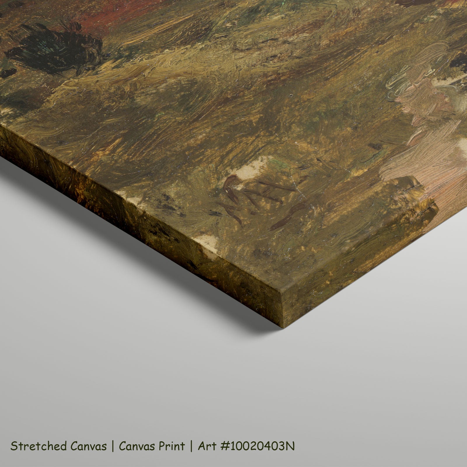 Hillside with Trees by William Morris Hunt as a large stretched brown and olive Landscape canvas print
