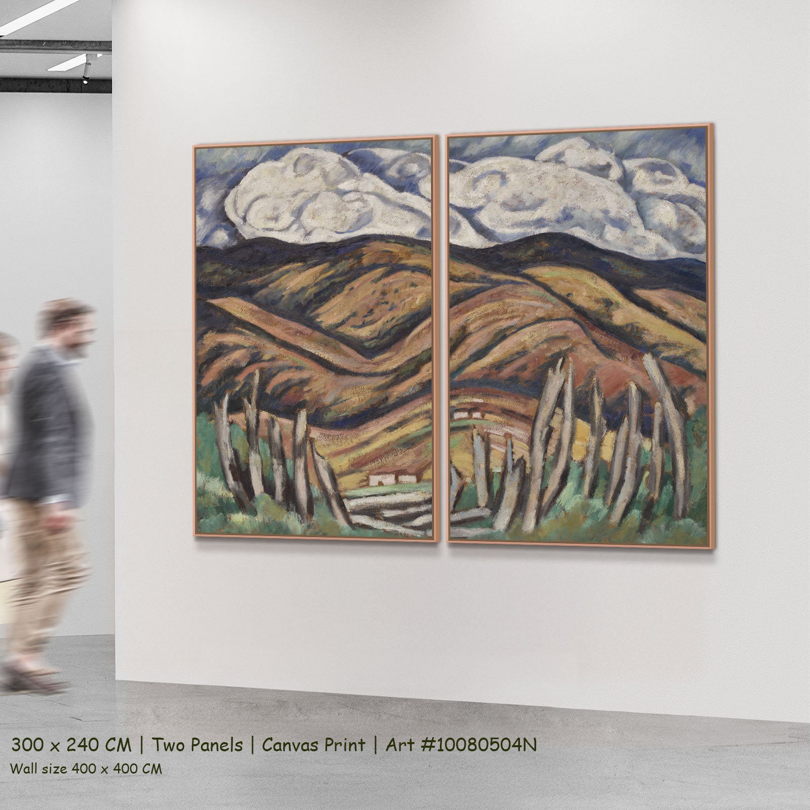 The Last of New England—The Beginning by Marsden Hartley as a large two-panel brown and green Modern Abstract canvas set