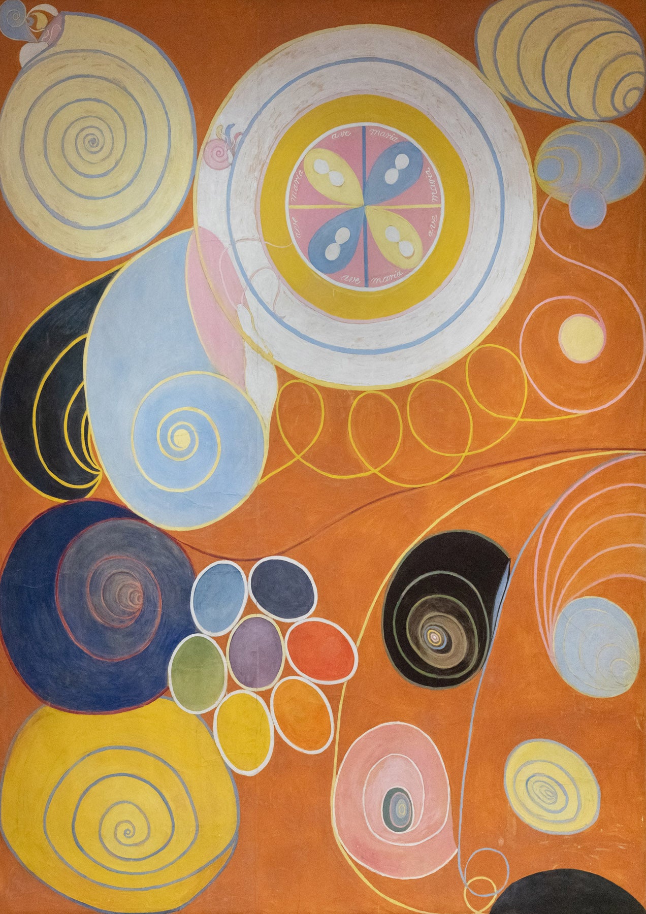 Large orange and yellow Abstract canvas print of The Ten Largest, No. 3, Youth by Hilma af Klint