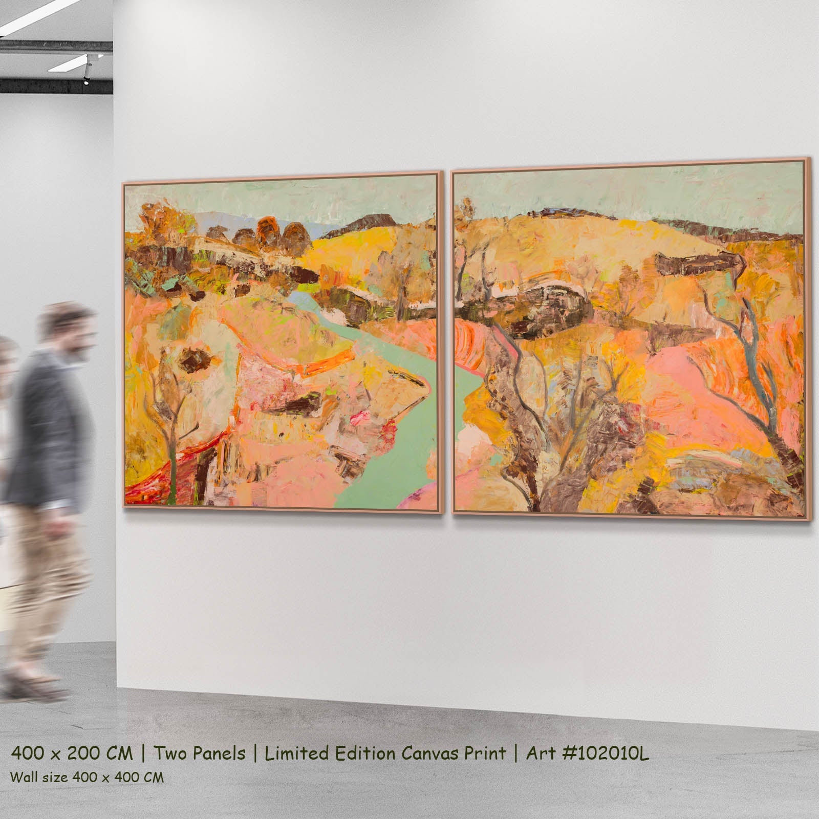 Albury Large Scale Abstract two-panel canvas wall art set
