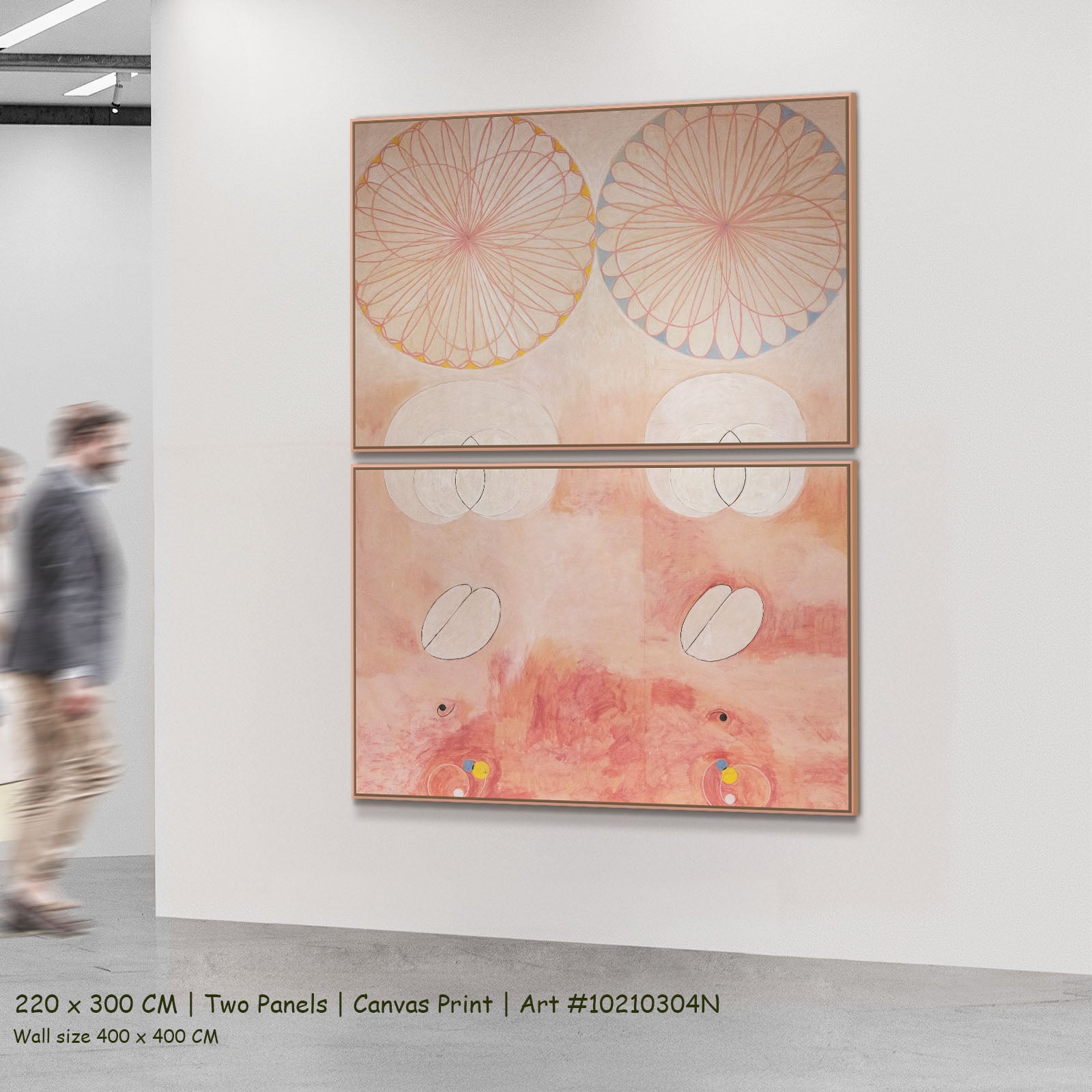 The Ten Largest, No. 9, Old by Hilma af Klint as a large two-panel pink and white Abstract canvas set